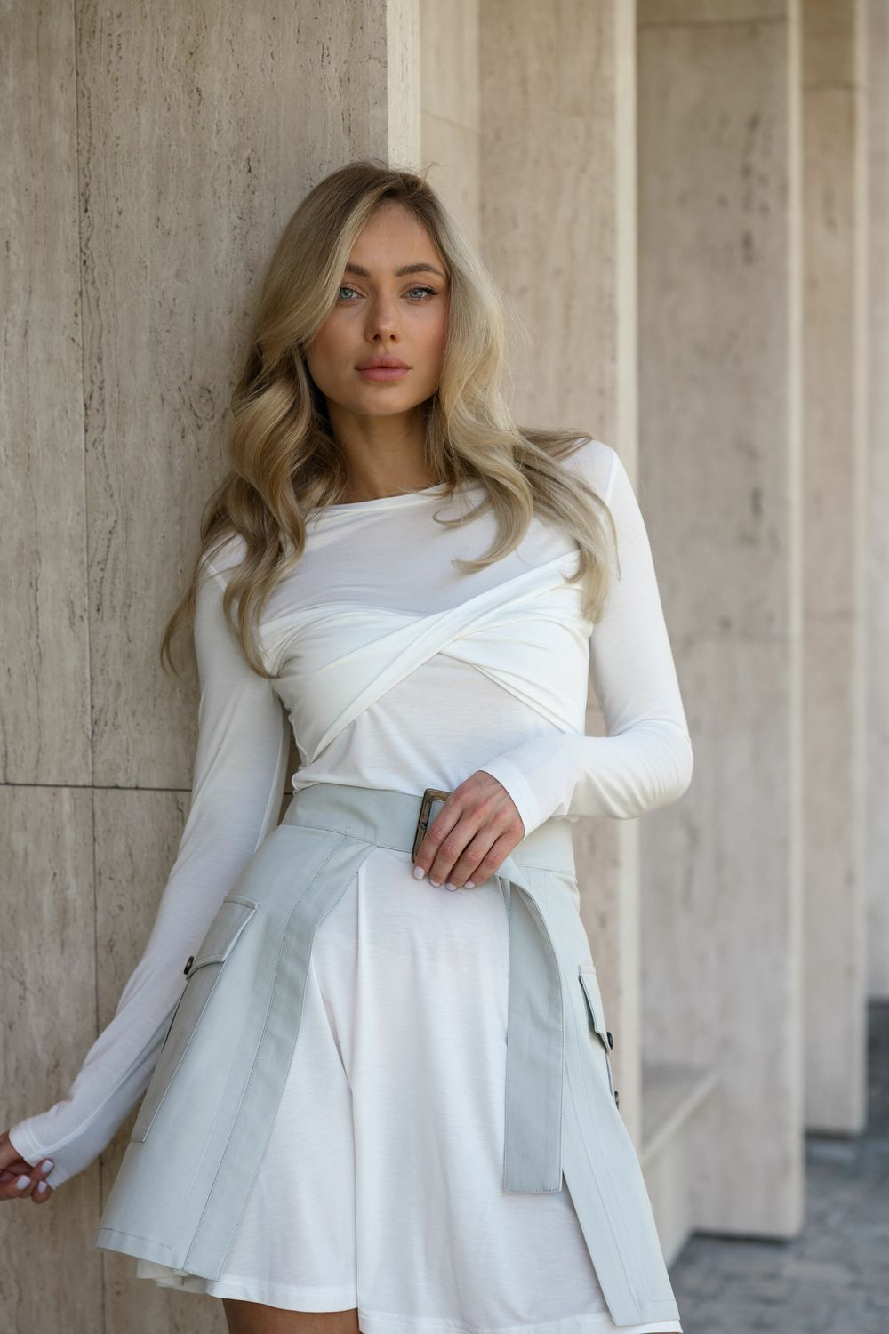 Dress with a gray basque