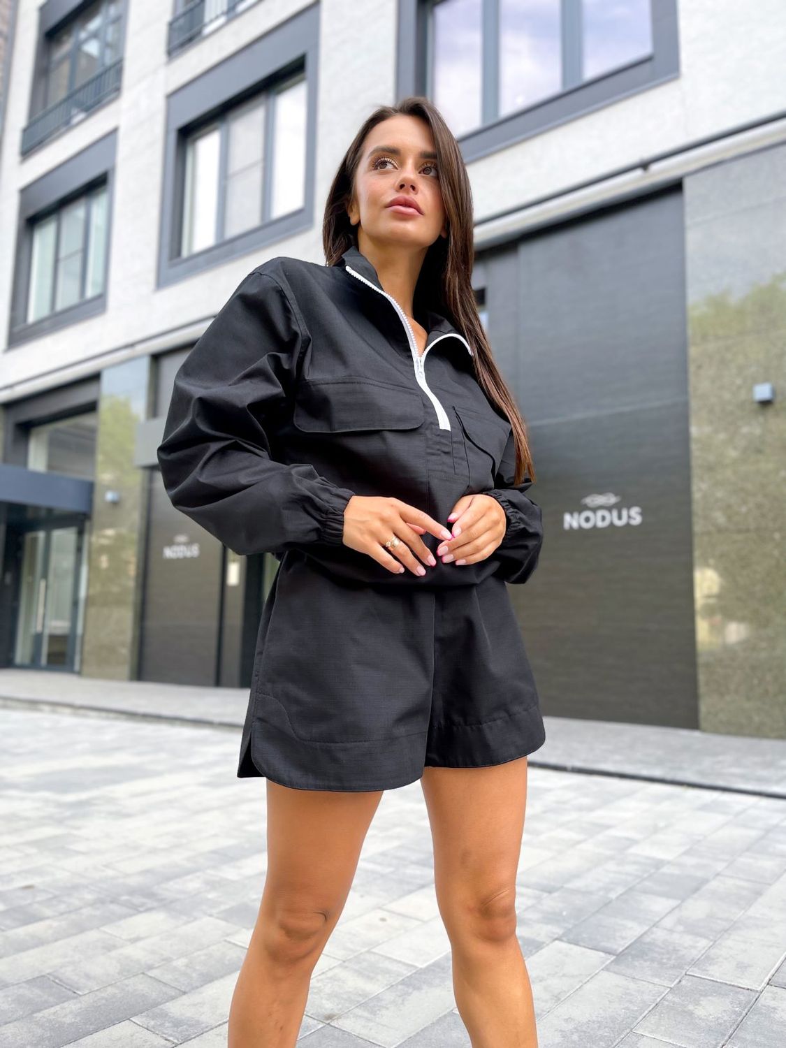 Black sports suit with shorts