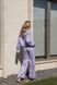 Lavender linen suit with a cropped shirt and palazzo trousers